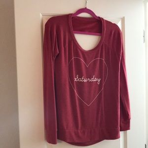 Red “Saturday’s” sweater